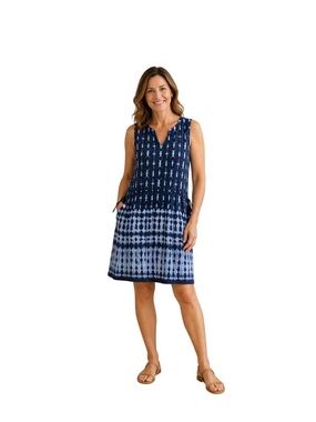New! Pure Jill by J. Jill Tie Dye Linen blend Dress